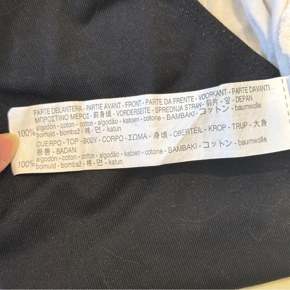 2/$15‼️ Zara Floral Print T-Shirt Bodysuit, White & Black, Size M, Crew Neckline - Picture 10 of 14